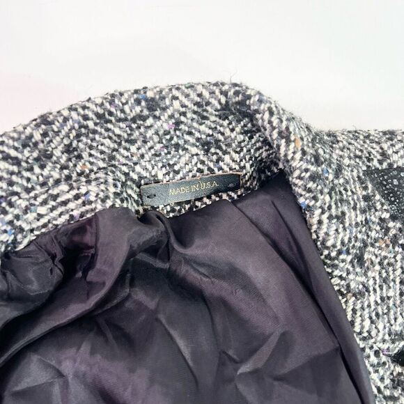 Havoc Jacket Womens Medium White Black Genuine Leather Long Sleeve Cropped Coat - Picture 2 of 12